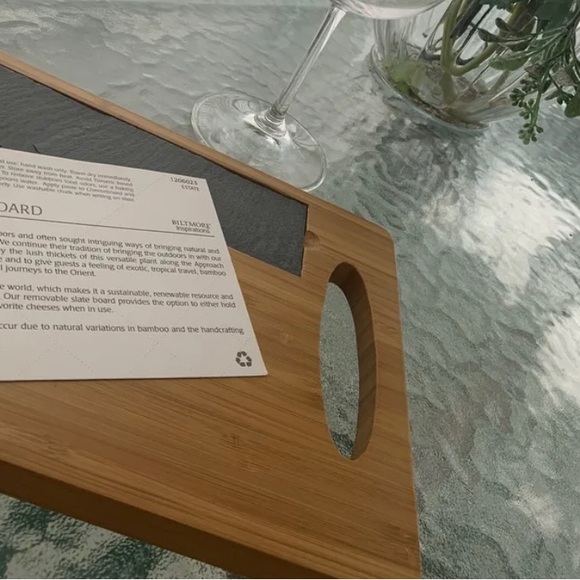 Biltmore Inspirations Bamboo Charcuterie Cheese Board With Slate Insert - Picture 3 of 3